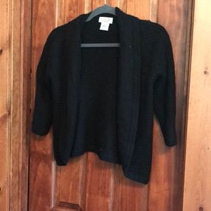Talbots black open cashmere/silk sweater. Shortsleeve